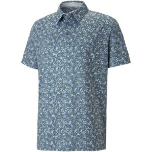 (M, Evening Sky/Dusty Green) Puma Golf Mens Mattr Florals Moisture Wicking Recyc (M, Evening Sky/Dusty Green) Puma Golf Mens Mattr Florals Moisture Wicking Recyc