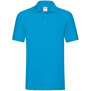(M, Azure Blue) Fruit of the Loom Mens Premium Pique Polo Shirt (M, Azure Blue) Fruit of the Loom Mens Premium Pique Polo Shirt