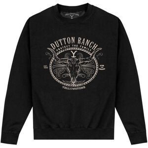 (S, Black) Yellowstone Unisex Adult Dutton Ranch Skull Sweatshirt (S, Black) Yellowstone Unisex Adult Dutton Ranch Skull Sweatshirt