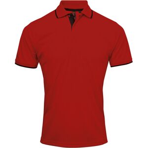 (M, Red/Black) Premier Mens Contrast Coolchecker Polo Shirt (M, Red/Black) Premier Mens Contrast Coolchecker Polo Shirt
