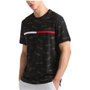 (Black, L) Tommy Hilfiger Mens T Shirt Signature Tee (Black, L) Tommy Hilfiger Mens T Shirt Signature Tee