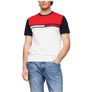 (Red and White, M) Tommy Hilfiger Mens T Shirt Colorblock Flag Tee (Red and White, M) Tommy Hilfiger Mens T Shirt Colorblock Flag Tee
