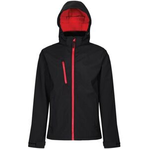 (S, Black/Classic Red) Regatta Mens Venturer Hooded Soft Shell Jacket (S, Black/Classic Red) Regatta Mens Venturer Hooded Soft Shell Jacket