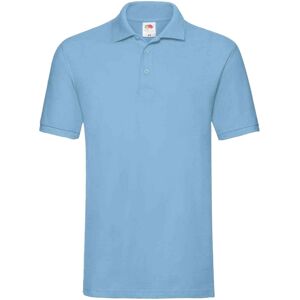 (L, Sky Blue) Fruit of the Loom Mens Premium Cotton Pique Polo Shirt (L, Sky Blue) Fruit of the Loom Mens Premium Cotton Pique Polo Shirt