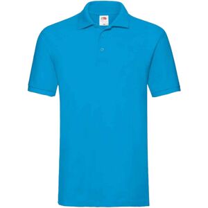 (L, Azure) Fruit of the Loom Mens Premium Cotton Pique Polo Shirt (L, Azure) Fruit of the Loom Mens Premium Cotton Pique Polo Shirt
