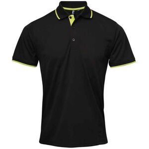 (XL, Black/Lime Green) Premier Mens Coolchecker Contrast Pique Polo Shirt (XL, Black/Lime Green) Premier Mens Coolchecker Contrast Pique Polo Shirt