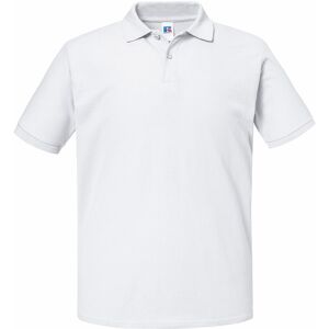 (M, White) Russell Mens Authentic Eco Piqué Polo Shirt (M, White) Russell Mens Authentic Eco Piqué Polo Shirt