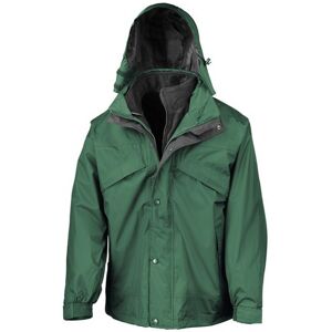 (XS, Bottle Green/Black) Result Mens Zip And Clip Waterproof 3 in 1 Jacket (XS, Bottle Green/Black) Result Mens Zip And Clip Waterproof 3 in 1 Jacket