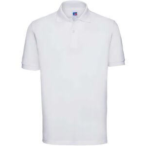 (S, White) Russell Mens Classic Cotton Pique Polo Shirt (S, White) Russell Mens Classic Cotton Pique Polo Shirt