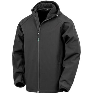 (M, Black) Result Genuine Recycled Mens Hooded 3 Layer Printable Soft Shell Jack (M, Black) Result Genuine Recycled Mens Hooded 3 Layer Printable Soft Shell Jack