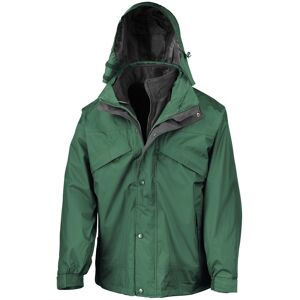 (XS, Bottle Green/Black) Result Mens Fleece Lined 3 in 1 Waterproof Jacket (XS, Bottle Green/Black) Result Mens Fleece Lined 3 in 1 Waterproof Jacket