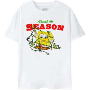 (3XL, White) SpongeBob SquarePants Mens Absorb The Season Christmas T-Shirt (3XL, White) SpongeBob SquarePants Mens Absorb The Season Christmas T-Shirt