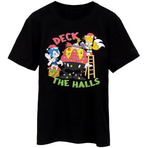 (XL, Black) Sonic The Hedgehog Mens Deck The Halls Christmas T-Shirt (XL, Black) Sonic The Hedgehog Mens Deck The Halls Christmas T-Shirt