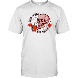 Gildan (S) Dead Inside But Spiced Skull Halloween T-Shirt Gildan (S) Dead Inside But Spiced Skull Halloween T-Shirt