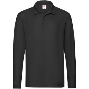 (L, Black) Fruit of the Loom Mens Premium Pique Long-Sleeved Polo Shirt (L, Black) Fruit of the Loom Mens Premium Pique Long-Sleeved Polo Shirt