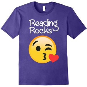 Gildan (XL) Reading Rocks Fun Teacher Reader emoji love T Shirt-Father's Day Gildan (XL) Reading Rocks Fun Teacher Reader emoji love T Shirt-Father's Day
