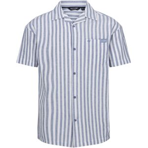 (L, Coronet Blue/White) Regatta Mens Shorebay II Stripe Short-Sleeved Shirt (L, Coronet Blue/White) Regatta Mens Shorebay II Stripe Short-Sleeved Shirt