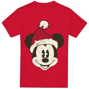 (XXL, Red) Disney Mens Mickey Mouse Santa Face T-Shirt (XXL, Red) Disney Mens Mickey Mouse Santa Face T-Shirt