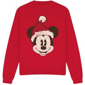 (XXL, Red) Disney Unisex Adult Mickey Mouse Santa Face Sweatshirt (XXL, Red) Disney Unisex Adult Mickey Mouse Santa Face Sweatshirt