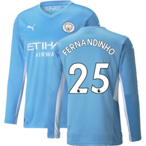 Puma (3XL) 2021-2022 Man City Long Sleeve Home Shirt (FERNANDINHO 25) Puma (3XL) 2021-2022 Man City Long Sleeve Home Shirt (FERNANDINHO 25)