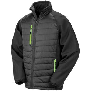 (4XL, Black/Lime Green) Result Mens Black Compass Padded Soft Shell Jacket (4XL, Black/Lime Green) Result Mens Black Compass Padded Soft Shell Jacket