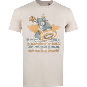 (XL, Sand) Marvel Mens Captain America T-Shirt (XL, Sand) Marvel Mens Captain America T-Shirt