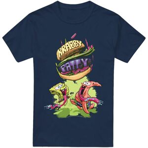 (S, Navy) SpongeBob SquarePants Mens Krabby Patty From The Sky T-Shirt (S, Navy) SpongeBob SquarePants Mens Krabby Patty From The Sky T-Shirt