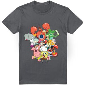 (3XL, Charcoal) SpongeBob SquarePants Mens The Whole Gang T-Shirt (3XL, Charcoal) SpongeBob SquarePants Mens The Whole Gang T-Shirt