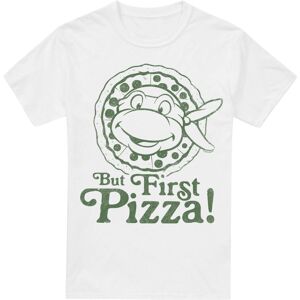 (5XL, White) Teenage Mutant Ninja Turtles Mens But First Pizza T-Shirt (5XL, White) Teenage Mutant Ninja Turtles Mens But First Pizza T-Shirt
