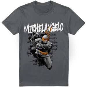 (M, Charcoal) Teenage Mutant Ninja Turtles Mens Michelangelo T-Shirt (M, Charcoal) Teenage Mutant Ninja Turtles Mens Michelangelo T-Shirt