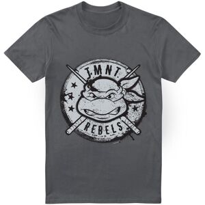 (M, Charcoal) Teenage Mutant Ninja Turtles Mens Rebels Distressed Logo T-Shirt (M, Charcoal) Teenage Mutant Ninja Turtles Mens Rebels Distressed Logo T-Shirt