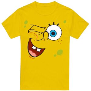 (XL, Yellow) SpongeBob SquarePants Mens Winking Face T-Shirt (XL, Yellow) SpongeBob SquarePants Mens Winking Face T-Shirt