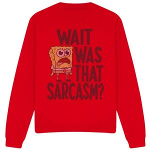 (S, Red) SpongeBob SquarePants Unisex Adult Sarcasm Sweatshirt (S, Red) SpongeBob SquarePants Unisex Adult Sarcasm Sweatshirt