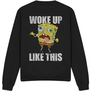 (XL, Black) SpongeBob SquarePants Unisex Adult Woke Up Like This Meme Sweatshirt (XL, Black) SpongeBob SquarePants Unisex Adult Woke Up Like This Meme Sweatshirt