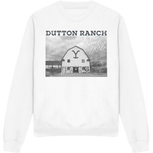 (S, White) Yellowstone Unisex Adult Dutton Barn Sweatshirt (S, White) Yellowstone Unisex Adult Dutton Barn Sweatshirt