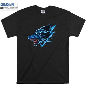 Gildan (XXL) Blue Wolf T-shirt Animal Cool T shirt Gildan (XXL) Blue Wolf T-shirt Animal Cool T shirt