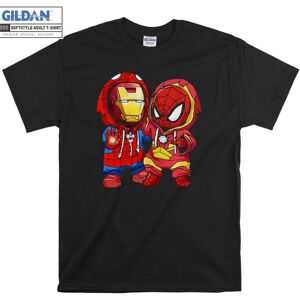 Gildan (XL) Marvel Spider-man And Iron Man T-shirt Hoody T Gildan (XL) Marvel Spider-man And Iron Man T-shirt Hoody T