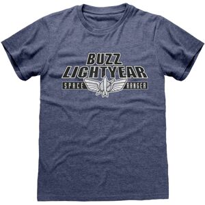 (S, Heather Navy) Toy Story Unisex Adult Buzz Lightyear Badge T-Shirt (S, Heather Navy) Toy Story Unisex Adult Buzz Lightyear Badge T-Shirt