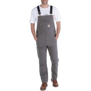 Carhartt Men's Rugged Flex Relaxed Fit Canvas Bib Overall Gravel 40 Carhartt Men's Rugged Flex Relaxed Fit Canvas Bib Overall Gravel 40