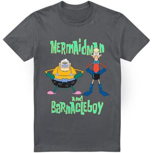 (L, Charcoal) SpongeBob SquarePants Mens Mermaid Man & Barnacle Boy T-Shirt (L, Charcoal) SpongeBob SquarePants Mens Mermaid Man & Barnacle Boy T-Shirt