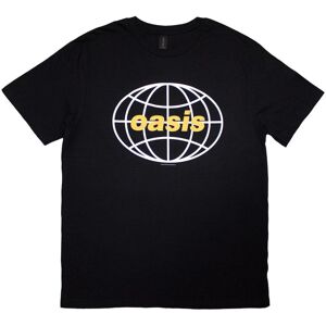 (M, Black) Oasis Unisex Adult Globe Logo T-Shirt (M, Black) Oasis Unisex Adult Globe Logo T-Shirt