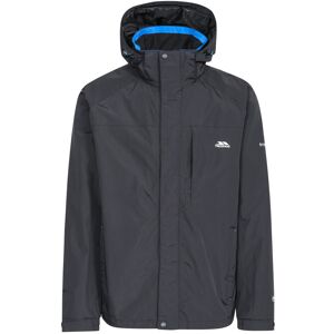 (XS, Black) Trespass Mens Waterproof Jacket Hooded Edwards II (XS, Black) Trespass Mens Waterproof Jacket Hooded Edwards II