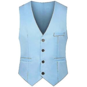 Kikidex (Sky Blue, 5XL) Men Slim Fit Suit Vest Waistcoat Casual Formal Single Breasted G Kikidex (Sky Blue, 5XL) Men Slim Fit Suit Vest Waistcoat Casual Formal Single Breasted G