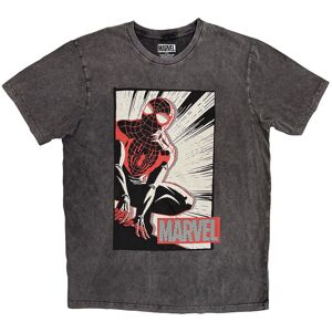 Marvel (M, Charcoal) SpiderMan Crouch Cartoon Stone Wash T Shirt Marvel (M, Charcoal) SpiderMan Crouch Cartoon Stone Wash T Shirt