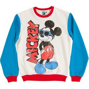 (M, White/Blue/Red) Disney Unisex Adult Mickey Mouse Retro Colour Block Sweatshi (M, White/Blue/Red) Disney Unisex Adult Mickey Mouse Retro Colour Block Sweatshi