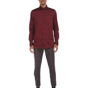 (Maroon, M) TOMMY HILFIGER Mens Shirts Slim Fit Oxford Long Sleeve Casual Cotton (Maroon, M) TOMMY HILFIGER Mens Shirts Slim Fit Oxford Long Sleeve Casual Cotton