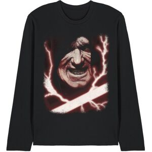 (L, Black) Star Wars Unisex Adult Sheev Palpatine Big Face Long-Sleeved T-Shirt (L, Black) Star Wars Unisex Adult Sheev Palpatine Big Face Long-Sleeved T-Shirt