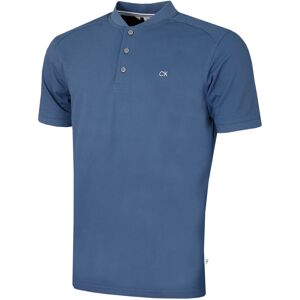 (L, Denim Blue) Calvin Klein Mens 2025 Blade Collar Campus Golf Polo Shirt (L, Denim Blue) Calvin Klein Mens 2025 Blade Collar Campus Golf Polo Shirt