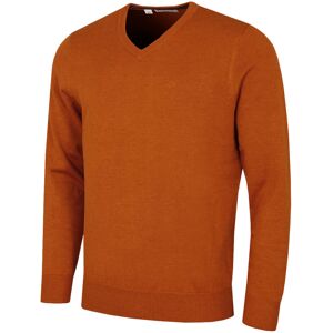 (M, Ginger) Calvin Klein Mens 2025 V-Neck Soft Cotton Easy Care Golf Sweater (M, Ginger) Calvin Klein Mens 2025 V-Neck Soft Cotton Easy Care Golf Sweater