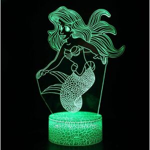 Kikidex (As show, One size) XYC 3D Illusion Lamp Mermaid Mood Light 7 Colour Changing Ac Kikidex (As show, One size) XYC 3D Illusion Lamp Mermaid Mood Light 7 Colour Changing Ac